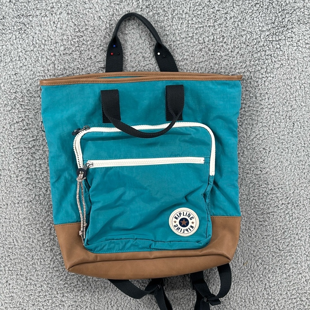 Kipling Convertible Teal Backpack - image 1
